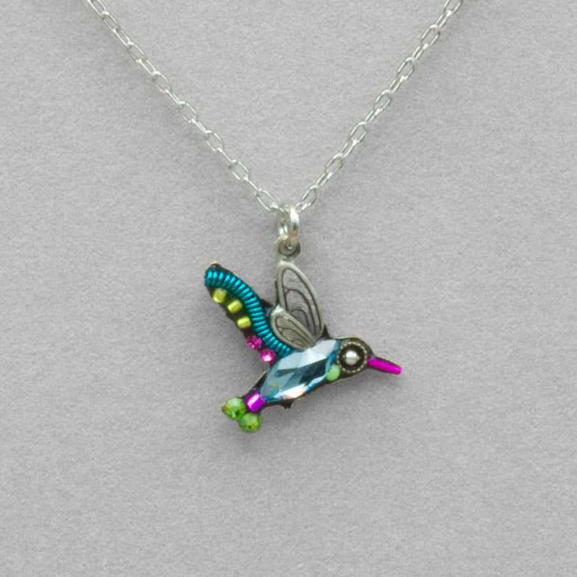 Firefly Hummingbird Pendant Necklace - Multicolor