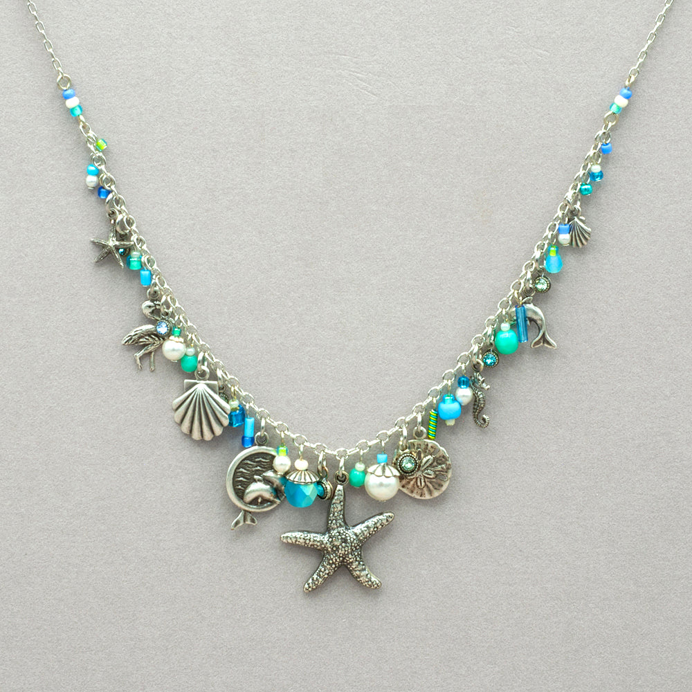 Firefly Charmed Ocean Full Necklace - Aqua