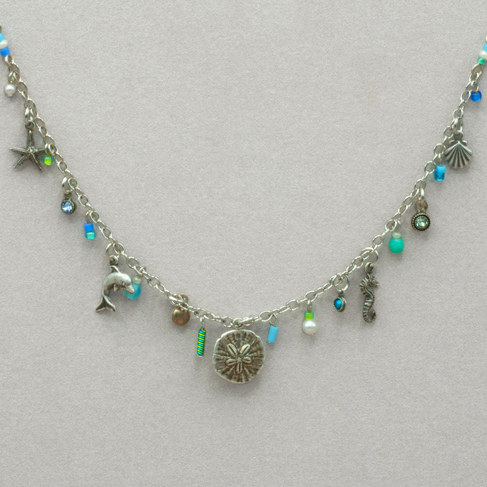 Firefly Charmed Ocean Light Necklace - Aqua