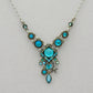 Firefly Ocean V Beach Glass Fringe Necklace - Aqua