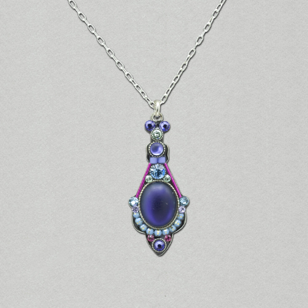 Firefly Moonlight Long Drop Wide Pendant - Tanzanite