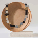 Bauhaus Necklace Round - Silver + Black + Gold