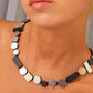 Bauhaus Necklace Round - Silver + Black + Gold
