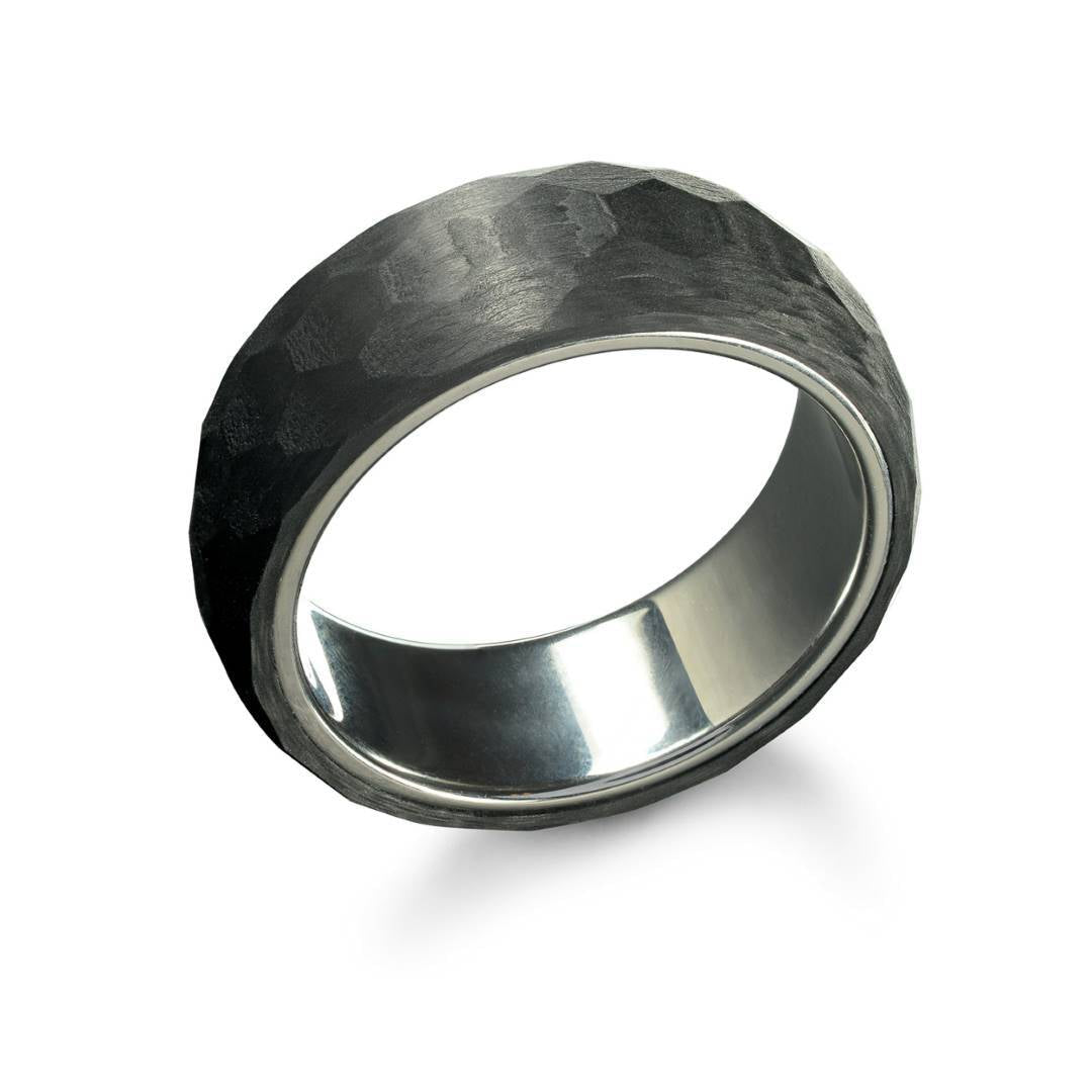 Italgem Carbon Fiber Textured Ring