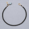 Freshwater Pearl on Gunmetal and 14k Gold Fill Chain Anklet