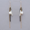 Urban Pearl and Chain Gold Fill Earrings