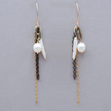 Urban Pearl and Chain Gold Fill Earrings