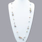 Pastel Pearls & Sterling Silver Long Lariat Necklace