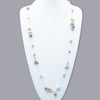 Pastel Pearls & Sterling Silver Long Lariat Necklace