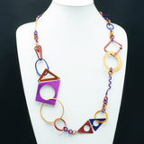 Sylvi Harwin Long Necklace of Bold Geometric Shapes