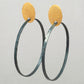 Maria Rzewuska Black Hoop and Gold Vermeil Plates Post Earrings