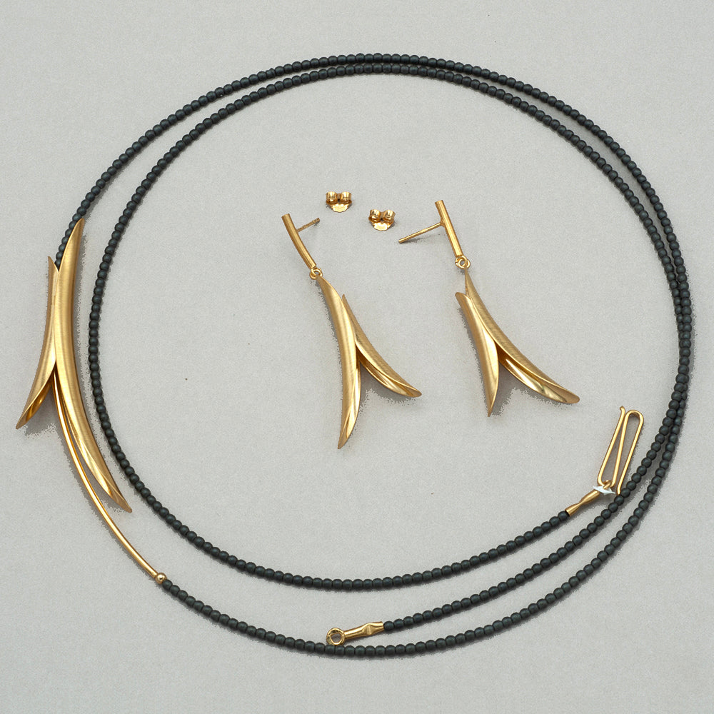 Maria Rzewuska Gold Vermeil Tubular Beaded Necklace