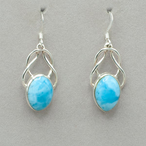 Larimar Ovals In Sterling Knot