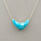 Large Larimar Boomerang Sterling Silver Necklace