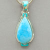 Larimar Teardrop with Turquoise & Mother of Pearl Pendant