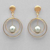 JMR Lunar Landings Post Earrings - Gold/Pearl