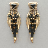 Tabra Vintage Gold and Onyx Earrings