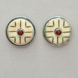 Tabra Vintage Whimsical Inlayed Post Earrings