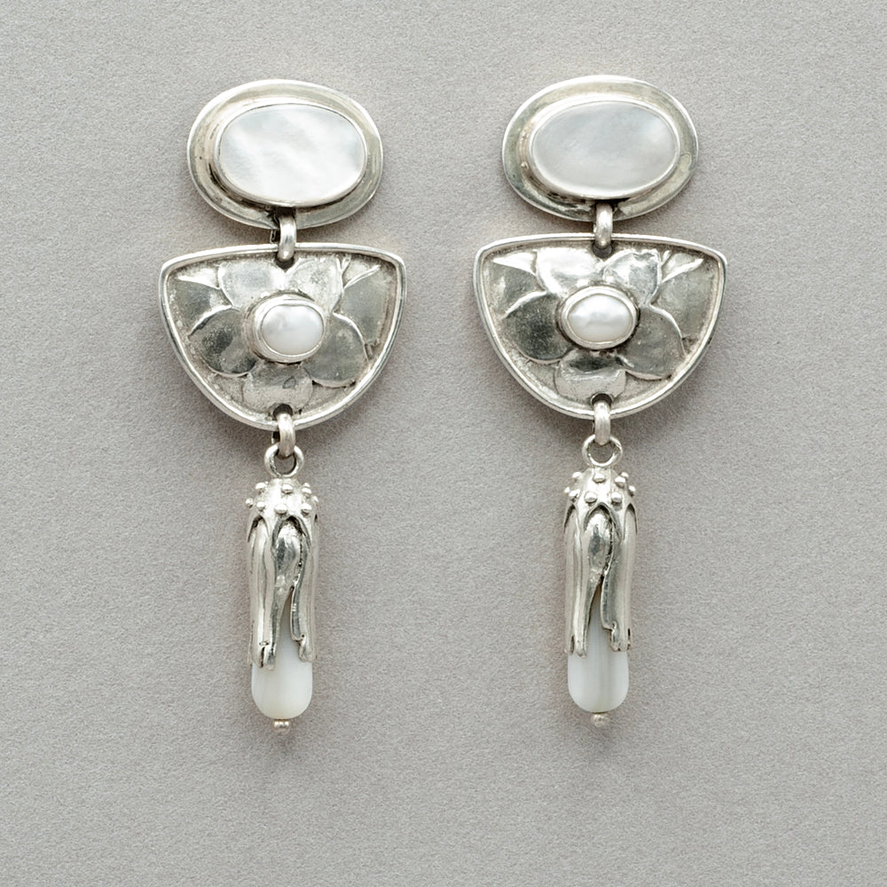 Tabra Vintage Mother of Pearl Sterling Silver Earrings