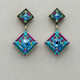 Firefly Contessa Geometric 2-Tier Diamond Post Earrings