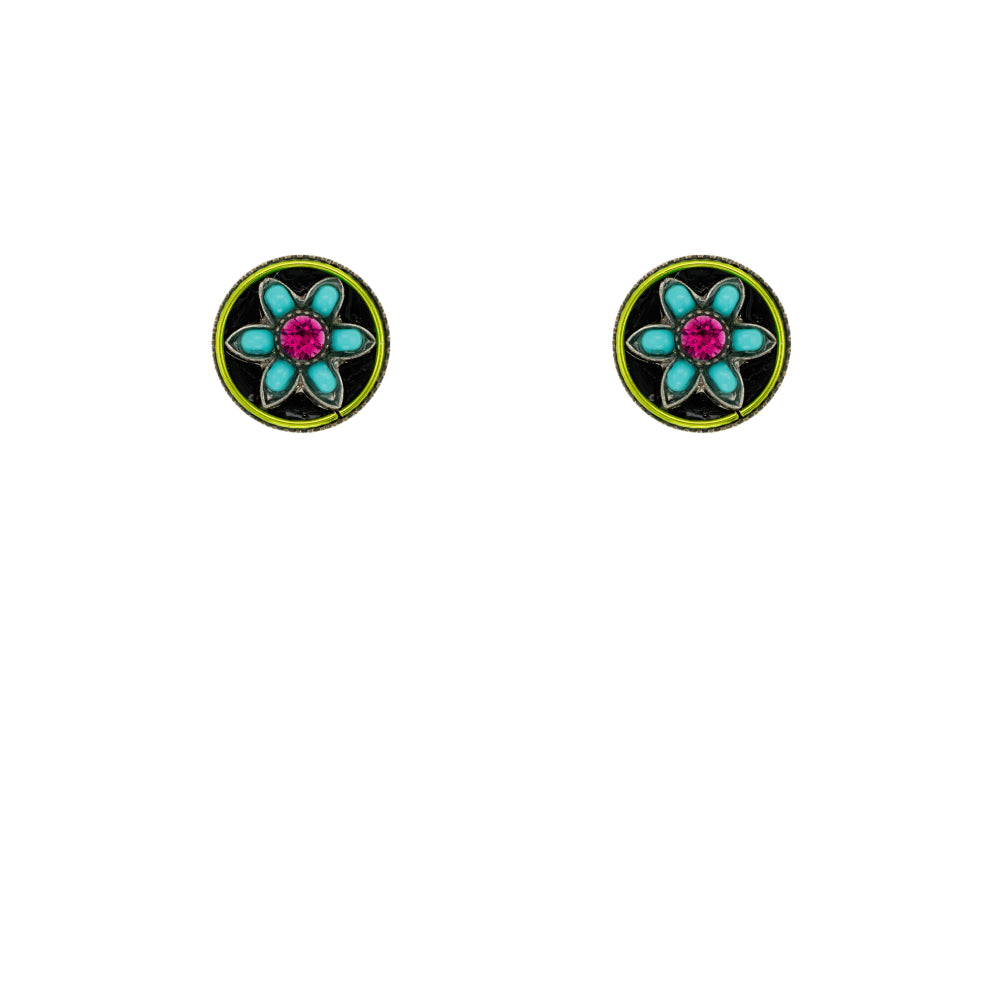 Firefly Stud Flower Post Earring - Turquoise