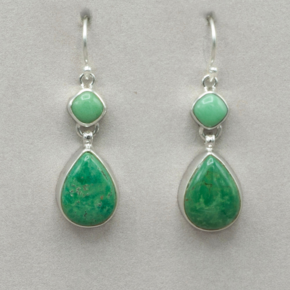 Green Turquoise Teardrop Earrings
