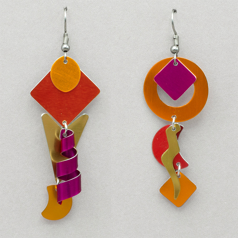 Sylvi Harwin Asymmetric Earrings - Hot
