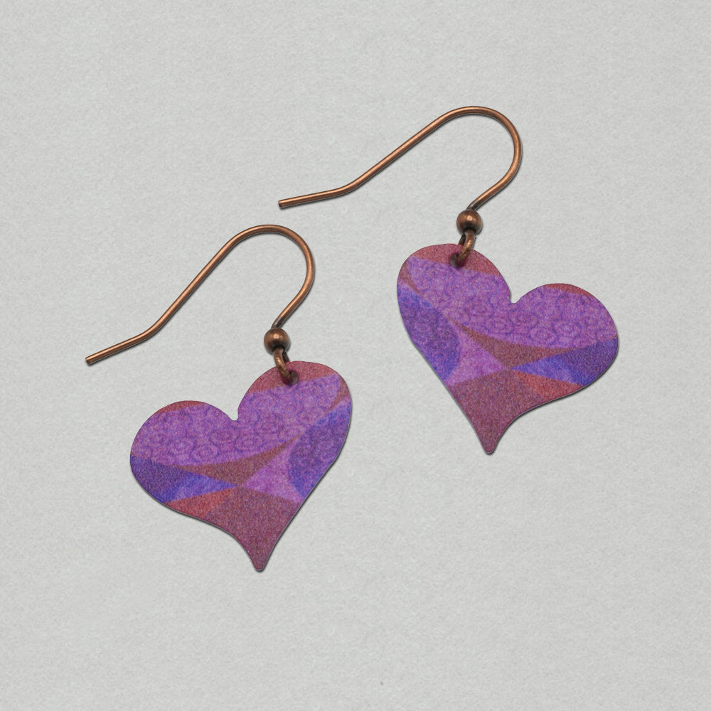 Illustrated Light Pink Heart Love Valentines Handmade Earrings