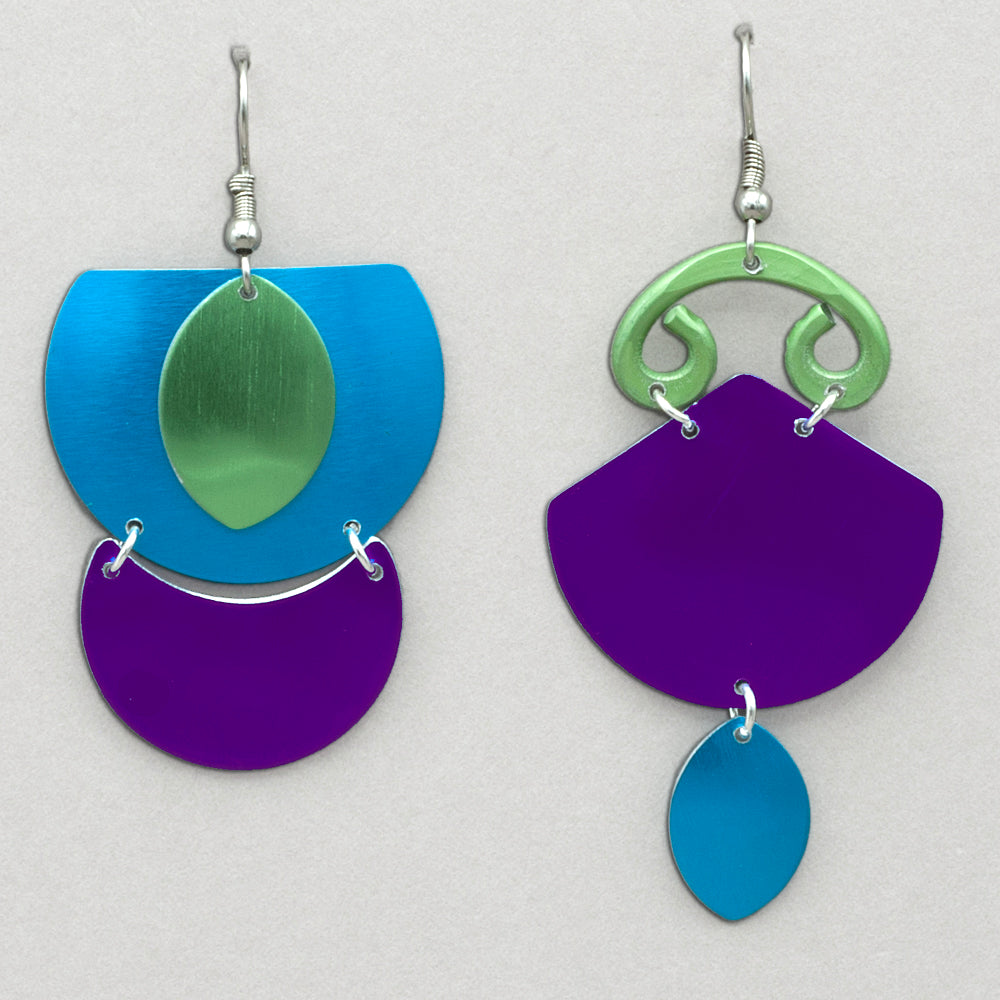 Sylvi Harwin Asymmetric Earrings - New Cool/Lime