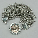 Tabra Sterling Silver Wide Mesh Connector Bracelet Chain CBR35