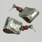 Tabra Vintage Folded Embossed Sterling Silver Post Earrings