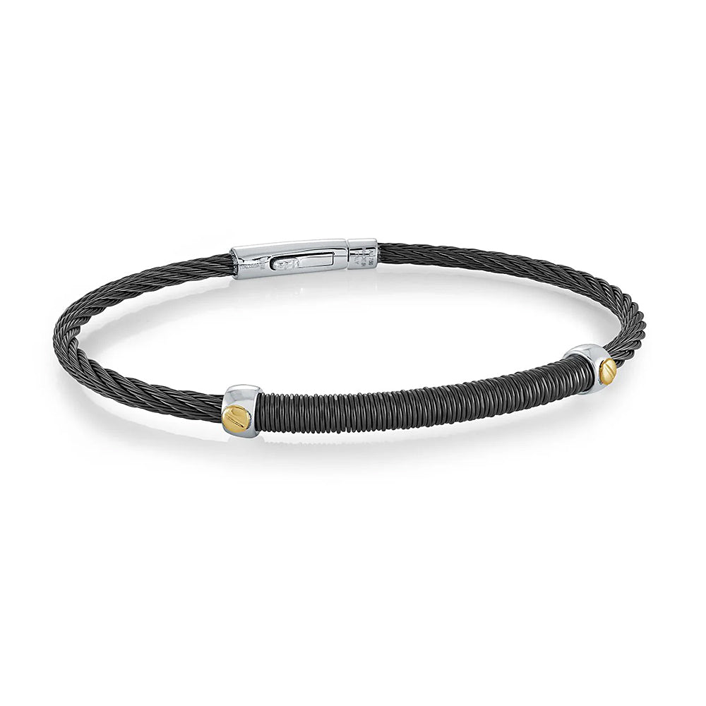 Italgem Stainless Steel 18K Gold Cable Bracelet