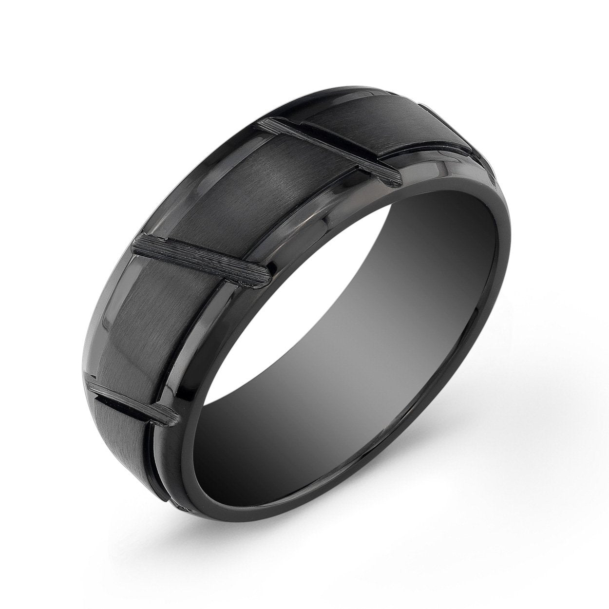 Italgem Black Stainless Steel Ring