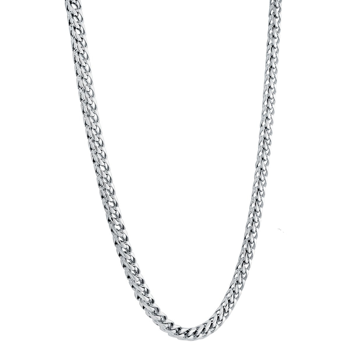 Italgem S. Steel 3.5mm-Round Franco Polished Necklace