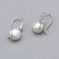 Button Pearl Drop Earrings