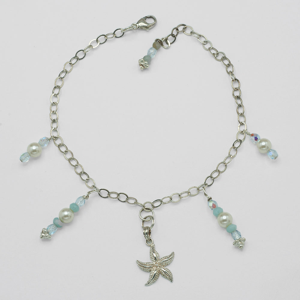 Starfish Sterling Silver Anklet