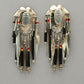 Tabra Vintage Large Sterling Silver Scarab Earrings