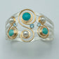 Michou Cascade Tahoe Blue Gold Vermeil Cuff Bracelet