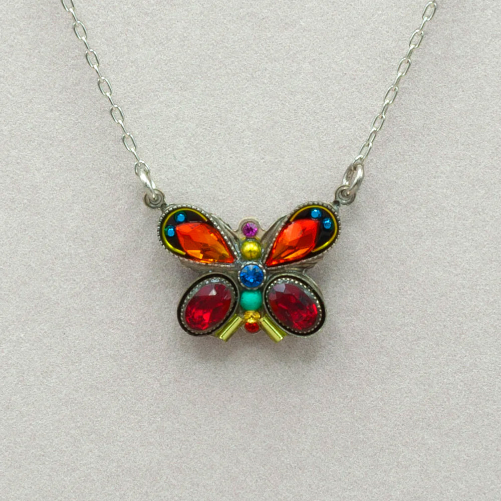 Firefly Butterfly Fancy Necklace - Multicolor