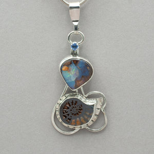 Jim Kelly Ammonite and Boulder Opal Pendant