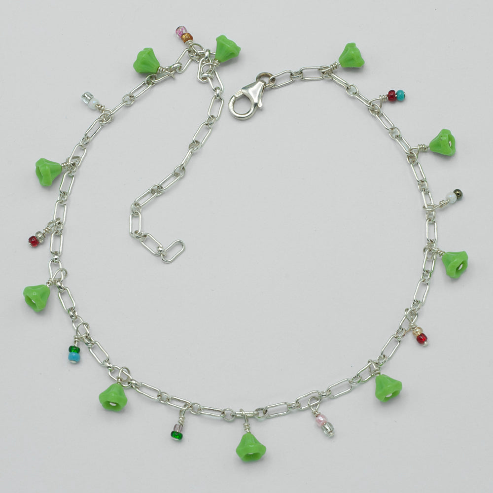 Apple Green Beaded Anklet