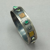 Tabra Boulder Opal and Tourmaline Sterling Silver Bangle