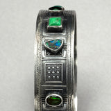 Tabra Boulder Opal and Tourmaline Sterling Silver Bangle