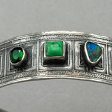 Tabra Boulder Opal and Tourmaline Sterling Silver Bangle
