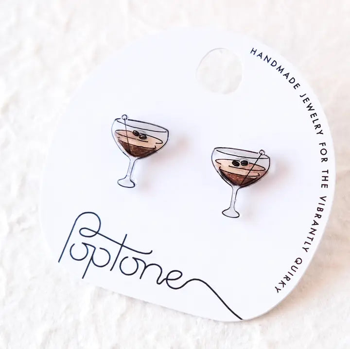 Poptone Espresso Martini Stud Earrings