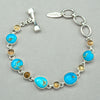 Turquoise and Rutilated Quartz Sterling Silver Bracelet
