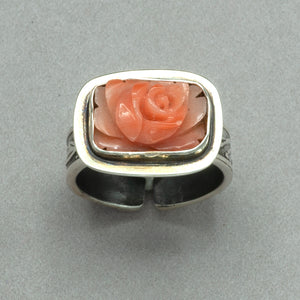 Tabra Hand Carved Rose Ring
