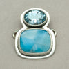 Tabra Larimar and Blue Topaz Charm