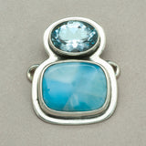 Tabra Larimar and Blue Topaz Charm