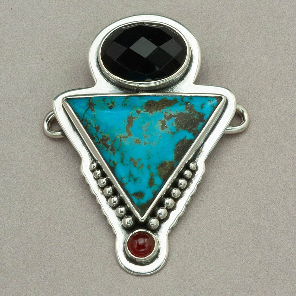 Tabra Turquoise, Black Onyx and Amber Charm
